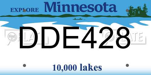 DDE428 Minnesota License Plate