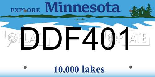 DDF401 Minnesota License Plate