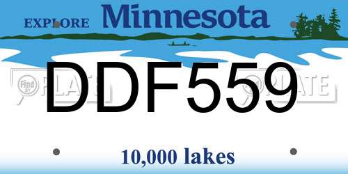 DDF559 Minnesota License Plate