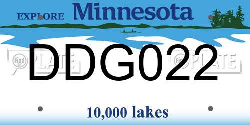 DDG022 Minnesota License Plate