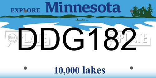 DDG182 Minnesota License Plate