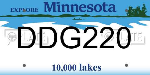 DDG220 Minnesota License Plate