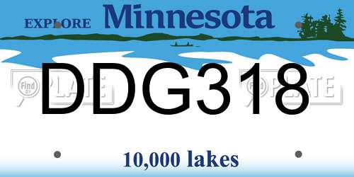 DDG318 Minnesota License Plate