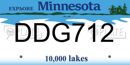 DDG712 Minnesota License Plate