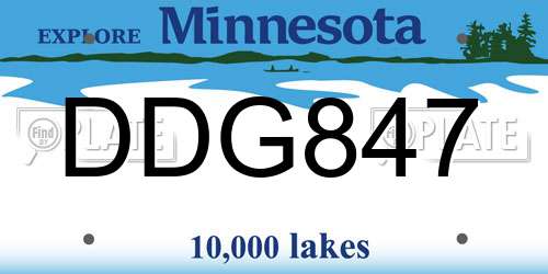 DDG847 Minnesota License Plate