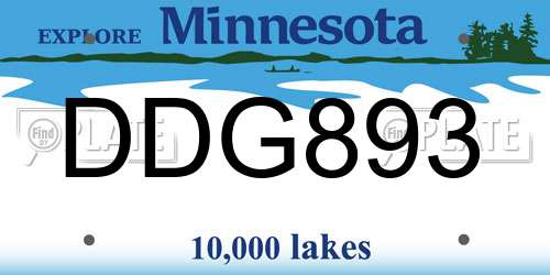 DDG893 Minnesota License Plate