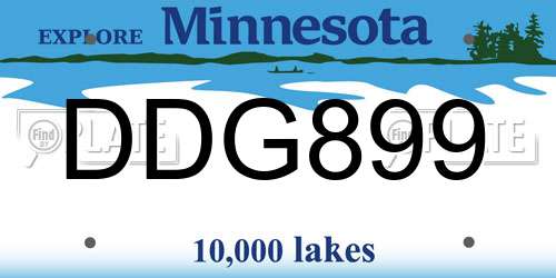 DDG899 Minnesota License Plate