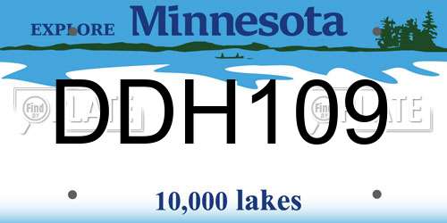 DDH109 Minnesota License Plate