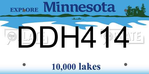 DDH414 Minnesota License Plate