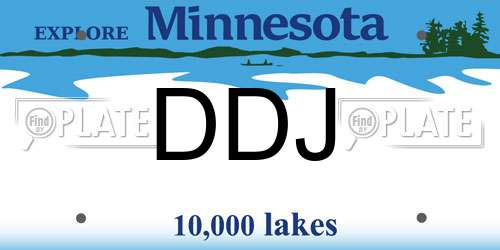DDJ Minnesota License Plate
