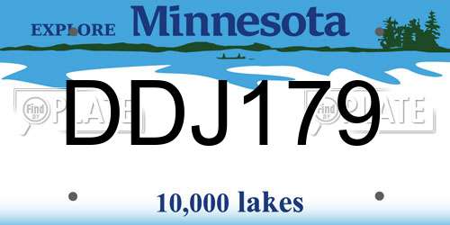 DDJ179 Minnesota License Plate