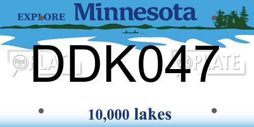 DDK047 Minnesota License Plate