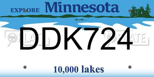 DDK724 Minnesota License Plate