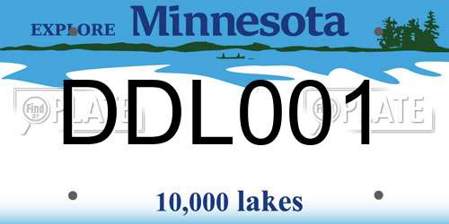 DDL001 Minnesota License Plate