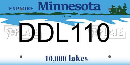 DDL110 Minnesota License Plate