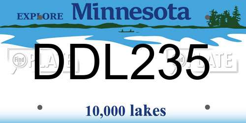 DDL235 Minnesota License Plate