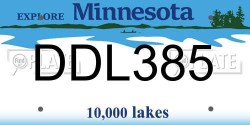 DDL385 Minnesota License Plate