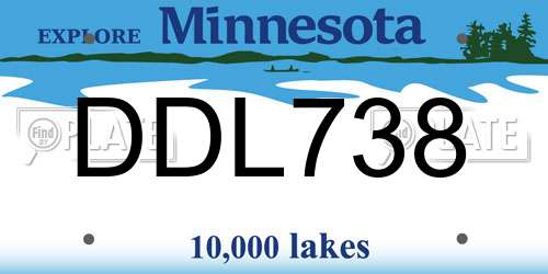 DDL738 Minnesota License Plate