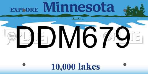 DDM679 Minnesota License Plate