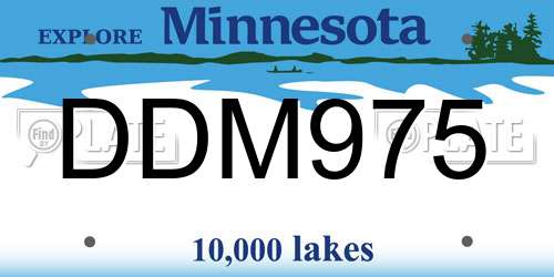 DDM975 Minnesota License Plate