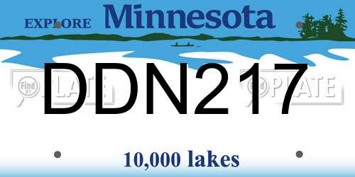 DDN217 Minnesota License Plate