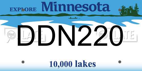 DDN220 Minnesota License Plate