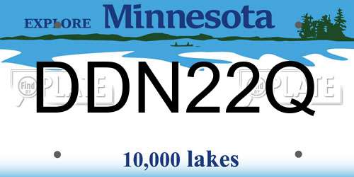 DDN22Q Minnesota License Plate