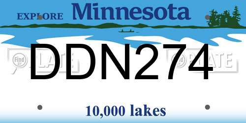 DDN274 Minnesota License Plate