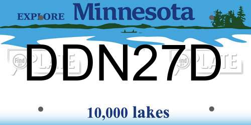 DDN27D Minnesota License Plate