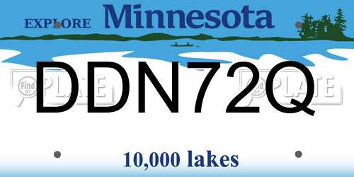 DDN72Q Minnesota License Plate