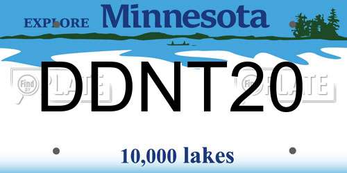 DDNT20 Minnesota License Plate