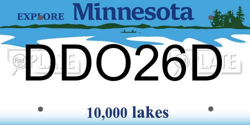 DDO26D Minnesota License Plate