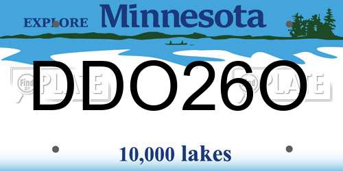 DDO26O Minnesota License Plate