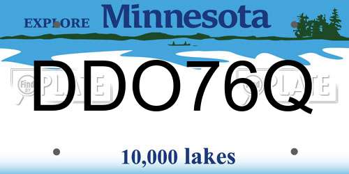 DDO76Q Minnesota License Plate