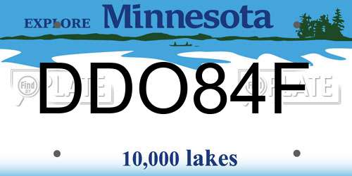 DDO84F Minnesota License Plate
