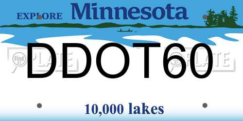 DDOT60 Minnesota License Plate
