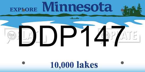 DDP147 Minnesota License Plate