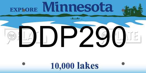 DDP290 Minnesota License Plate