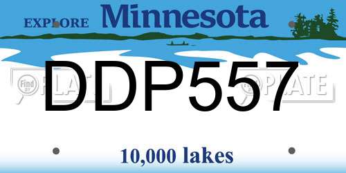 DDP557 Minnesota License Plate