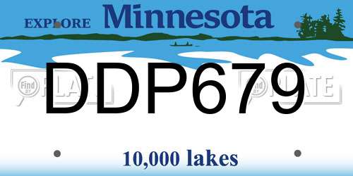 DDP679 Minnesota License Plate