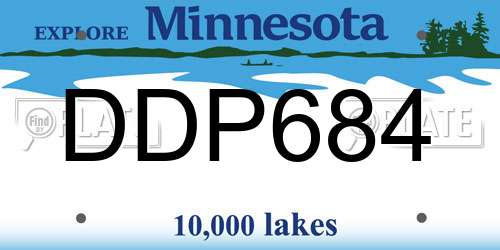 DDP684 Minnesota License Plate