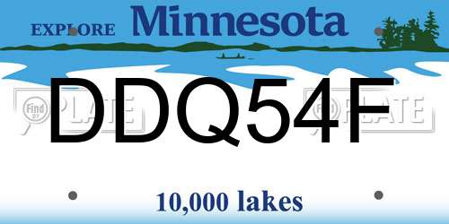 DDQ54F Minnesota License Plate