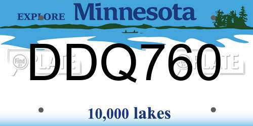 DDQ760 Minnesota License Plate