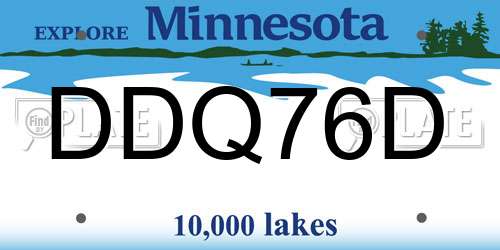 DDQ76D Minnesota License Plate