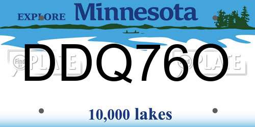 DDQ76O Minnesota License Plate