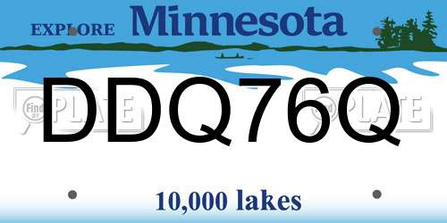 DDQ76Q Minnesota License Plate
