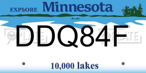 DDQ84F Minnesota License Plate