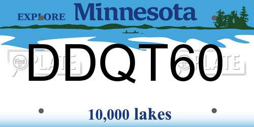 DDQT60 Minnesota License Plate