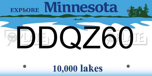 DDQZ60 Minnesota License Plate