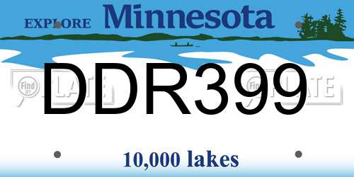 DDR399 Minnesota License Plate